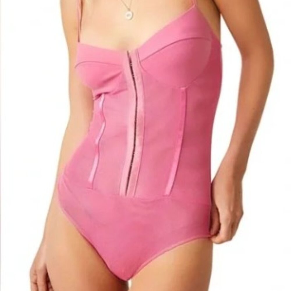 •FREE PEOPLE INTIMATELY,  "NIGHT RHYTHM" CORSET STYLE BODYSUIT  SMALL